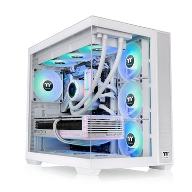 Gabinete Gamer Thermaltake View 380 TG ARGB, Mid-Tower, Lateral em Vidro, 4x FANs ARGB, Snow White - CA-1Z2-00M6WN-00