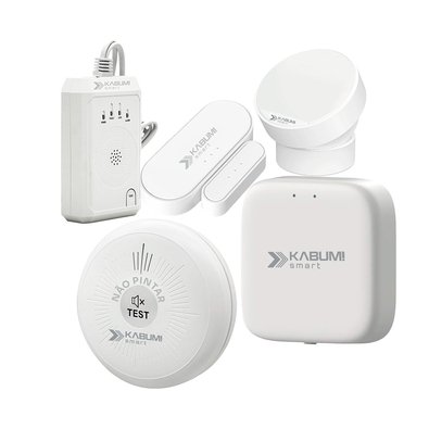 Kit Casa Conectada/Protegida + Zigbee - HUB Gateway Zigbee KaBuM! Smart + Alarme de Fumaça KABUM! smart Sniffer + Alarme de Gás KABUM! smart Sniffer + Sensor de Abertura KABUM! smart Percepta + Sensor de Movimento KABUM! smart Percepta