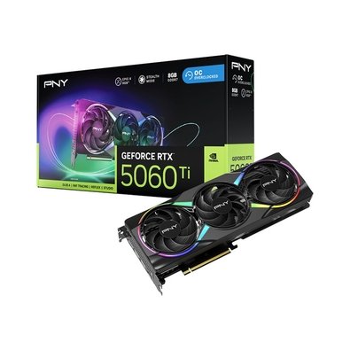 Placa de Vídeo Nvidia PNY RTX 5060TI 8GB GDDR7 128BITS TRIPLE FAN ARGB OC PNY VCG5060T8TFXXPB1-O