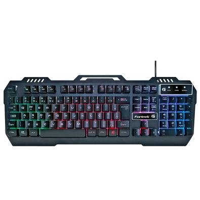 Teclado Gamer Fortrek Crusader, LED Rainbow, USB, ABNT2, Preto - 70528