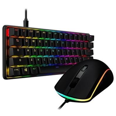 Kit Teclado Mecânico Gamer HyperX Alloy Origins 60% + Mouse Gamer HyperX Pulsefire Surge RGB