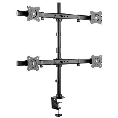 Suporte de Mesa Articulado ELG para 4 Monitores de 15 A 27, com Ajuste de Altura, Até 8kg, Preto - PRETO - F160ND4
