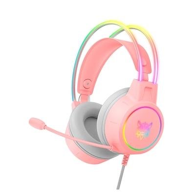 Headset Gamer Onikuma, USB, Drivers 50mm, Rosa - X-15-PRO-3.5