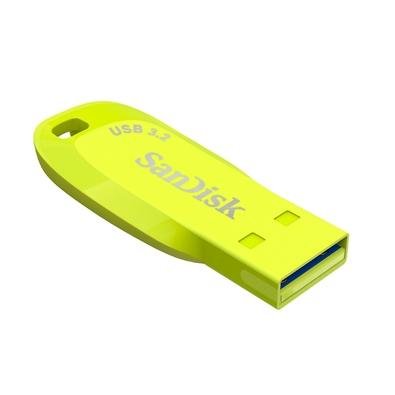 Pen Drive 32GB SanDisk Ultra Shift, USB 3.2 Flash Drive, Amarelo Fluorescente - SDCZ410-032G-G46EP