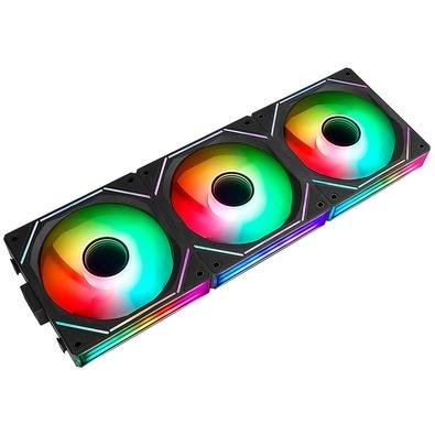 Kit 3 Fans Gamer Rise Mode Magneto Pro Reverse, 120mm, ARGB, Preto - RM-MAPRO-ARGB-B-RV