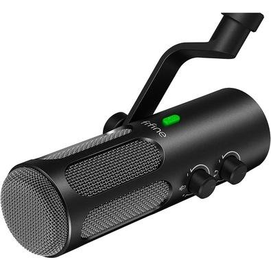 Microfone Dinâmico Fifine, Cardióide, USB Tipo-C e XLR, Preto - TANK3