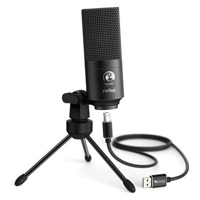 Microfone Condensador Fifine, Cardióide, USB, Preto - K680