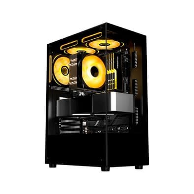 Gabinete Gamer Liketec Heydar Dark, Mid Tower, ATX, Lateral e Frontal em Vidro Temperado, Preto - LC-CB-HEYDAR-2084