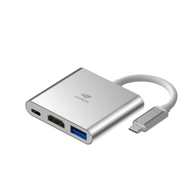 HUB C3Tech USB-C 3.0, para HDMI, 1x USB 3.0, 1x USB-C PD 65W, Cinza - HU-D10SI