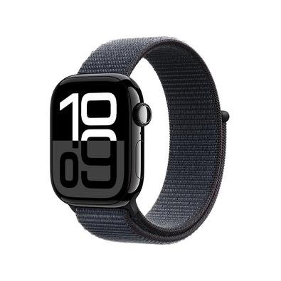 Imagem Apple Watch Series 10 GPS, Caixa Preta Brilhante de Alumínio de 42 mm, Pulseira Loop Esportiva Tinto - MWWG3AM/A