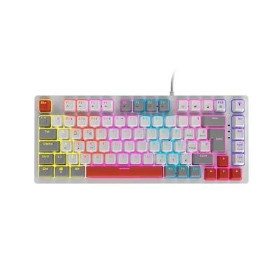 Teclado Gamer Mecânico PCYES Kirin 75%, Switch Azul, Led Rainbow, USB, ABNT2, Fantasma Branco - PTKRWG75BL