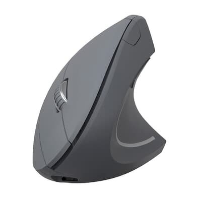 Mouse Sem Fio Vinik PM300, Vertical, Ergonômico Ortopédico, 2.4 GHz, Power Fit, 1600 DPI, Recarregável, Cinza - 265457