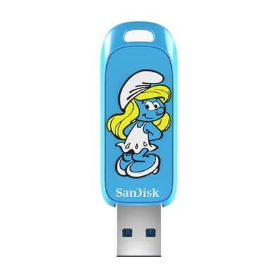 Pen Drive SanDisk Smurfs USB Flash Drive, 256GB, USB 3.2 Gen 1, Azul - SDCZIS-256G-G46