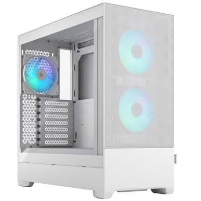Gabinete Gamer Fractal Design Pop Air RGB, Mid Tower, ATX, Lateral em Vidro, TG Clear, Branco - FD-C-POR1A-01