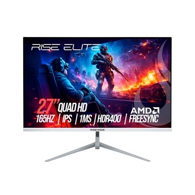 Monitor Gamer Rise Mode Elite 27", QHD, 165Hz, 1ms, IPS, FreeSync, HDR 400, HDMI e DisplayPort, sRGB 99%, Branco - RM-MOG-27F1652K-W