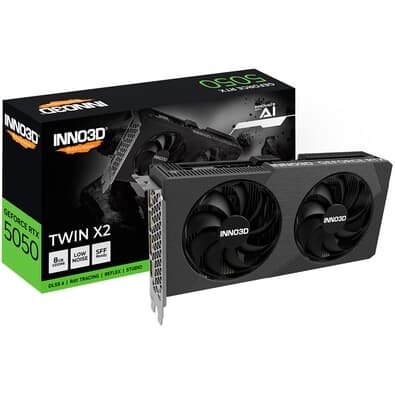 Placa de Vídeo Inno3D RTX 5050 8GB TWIN X2 Nvidia GeForce, 8GB, GDDR6, 128bits, DLSS 4, Ray Tracing - N50502-08D6-174071N