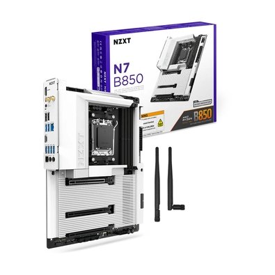 Placa Mãe NZXT N7 B850, AMD B850, AM5, ATX, DDR5, com Wi-Fi e Cover, Branca - N7-B85XT-W1