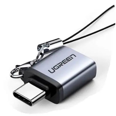 Adaptador Ugreen, USB para USB-C OTG, com Chaveiro, Preto - UG-50283