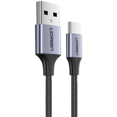Cabo USB-A para Tipo C Ugreen, USB 2.0, Trançado, 3m, Cinza Espacial - UG-60408