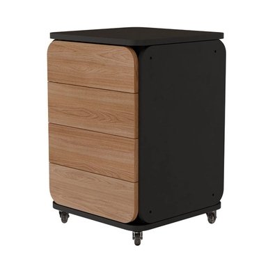 Gaveteiro para Escritório Elements Alpi, Rodízios, Chumbo e Carvalho - 71029