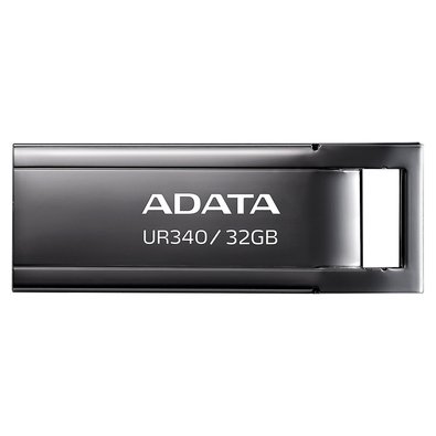 Pen Drive 32GB ADATA UR340, USB 3.2, Metálico, Preto - AROY-UR340-32GBK