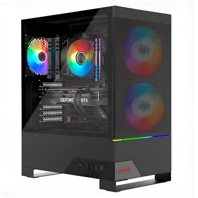 Gabinete Gamer Redragon Carbon, RGB, Mid Tower, ATX, Lateral em Vidro, Preto - CA-610B