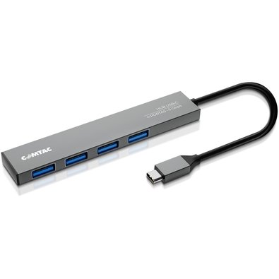 HUB Comtac USB-C 3.2 Gen 1, para 4x USB-A 3.2 Gen 1, Alumínio - 20129467