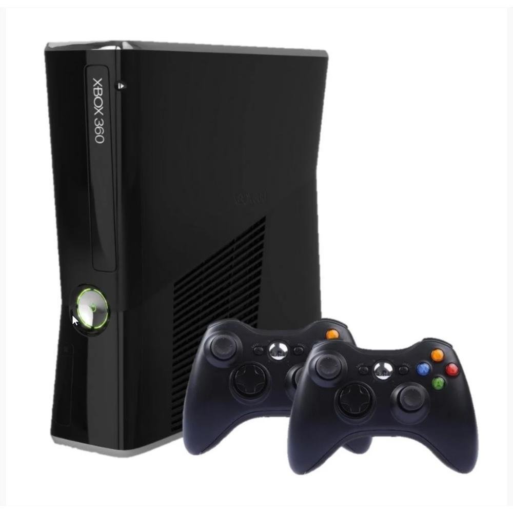 Console Xbox 360 Slim 4GB 2 Controles KaBuM