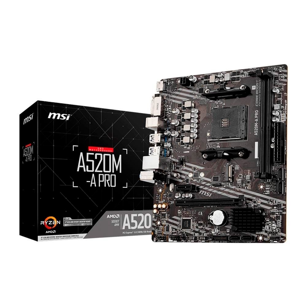 Kit AMD Ryzen 5 5500 + MSI A520M-A PRO | KaBuM!