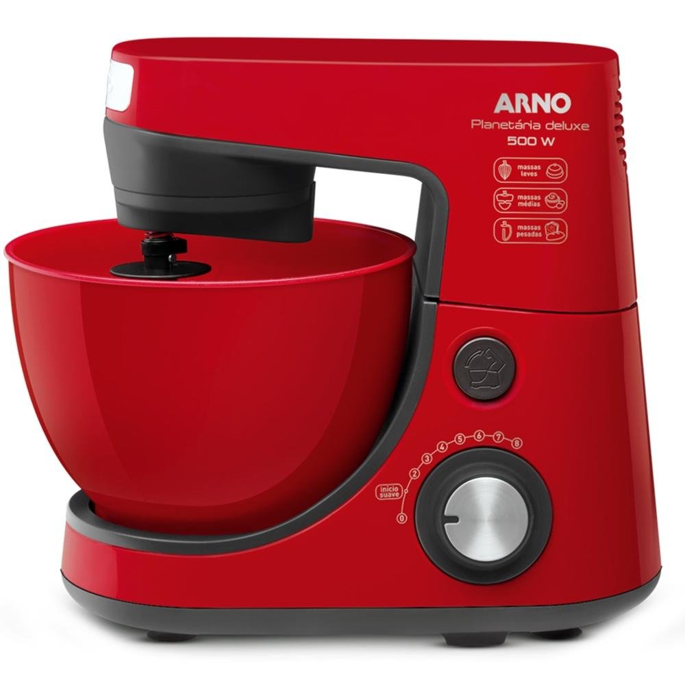 Batedeira Arno Planetária Deluxe SX94, 500W, 2 Tigelas, 220V, Vermelha - SX8215B1 Batedeira Arno Planetária Deluxe SX94, 500W, 2 Tigelas, 220V, Vermelha - SX8215B1