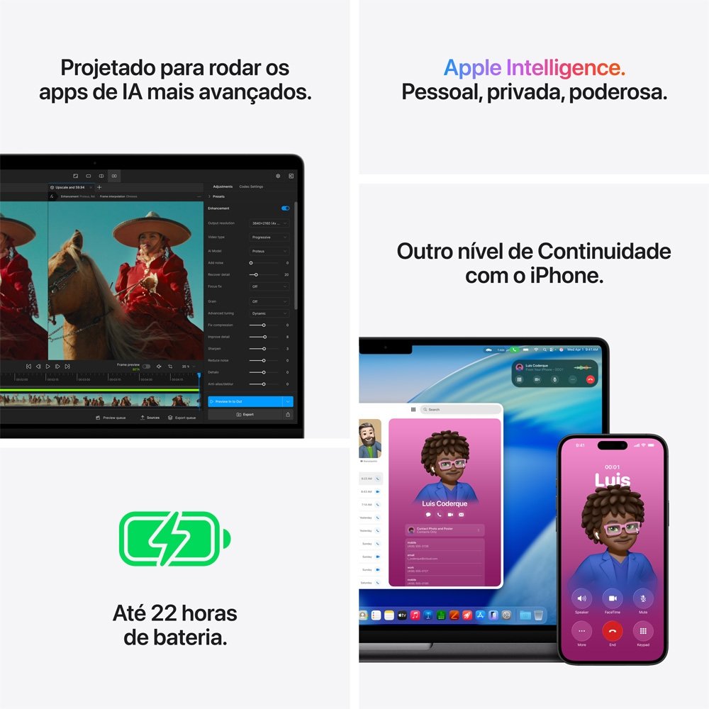 MacBook Pro Apple 14" Chip M5 Pro, CPU 15 Núcleos, GPU 16 Núcleos, 24GB, SSD 1TB, Prateado - MGDN4BZ/A