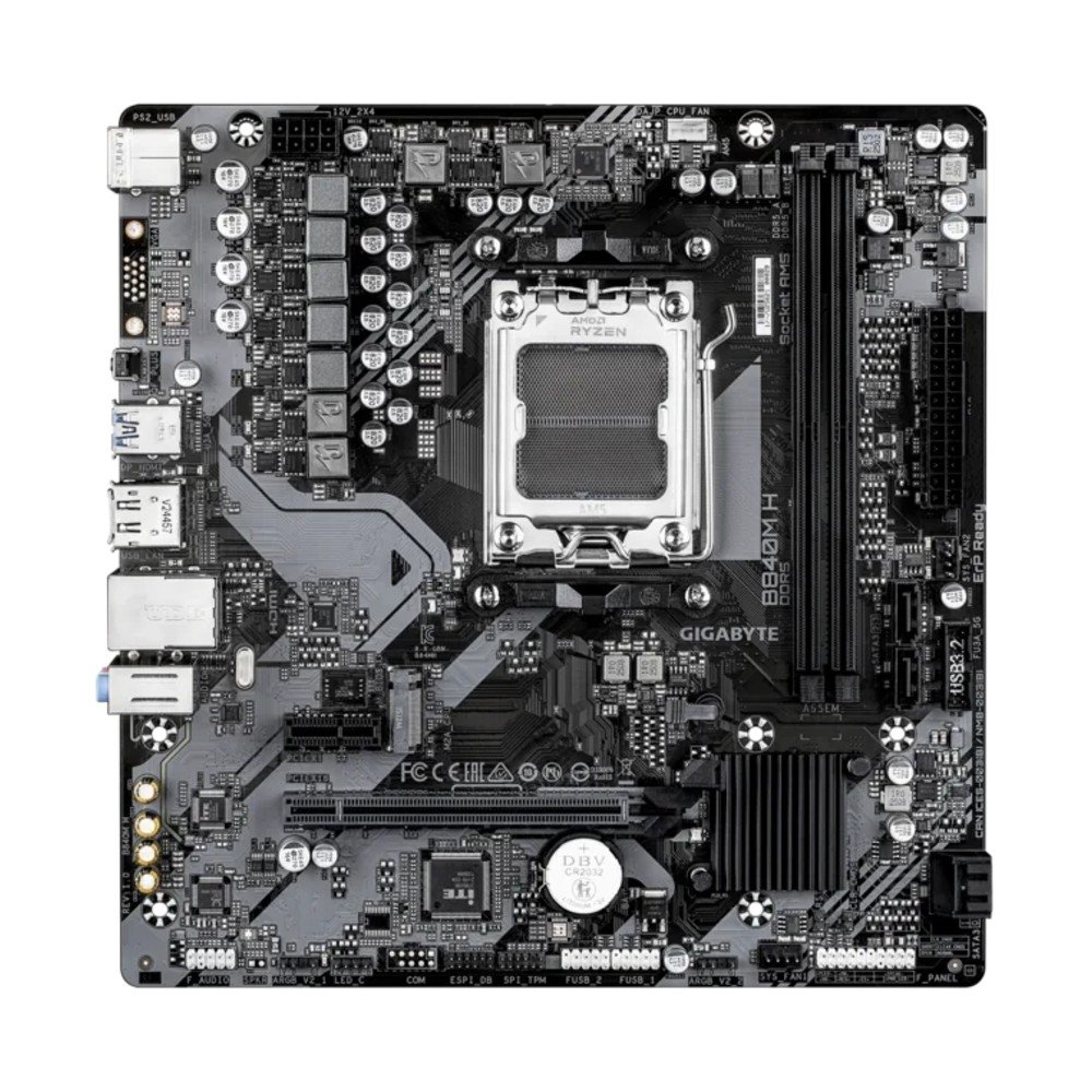 Placa Mãe Gigabyte B840M H, AMD AM5, Micro ATX, DDR5, Preto - B840M H