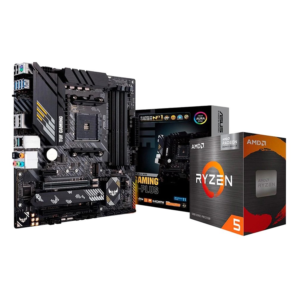 CPU R5 5600 CPU + B550M+ DDR4 32GB 3200 Kit AMD Ryzen 5 5600GT + ASUS TUF B550M | KaBuM!