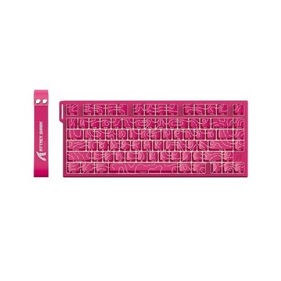 Teclado Magnético Gamer Attack Shark R82HE, Rapid Trigger, 8000Hz, 0.08ms, 75%, Berry Red Contour, Vermelho e Branco - AS-R82HE-BRCL
