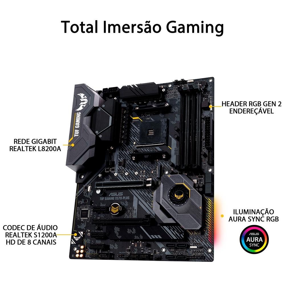 Placa-Mãe Asus TUF Gaming X570-PLUS, AMD AM4, ATX, DDR4