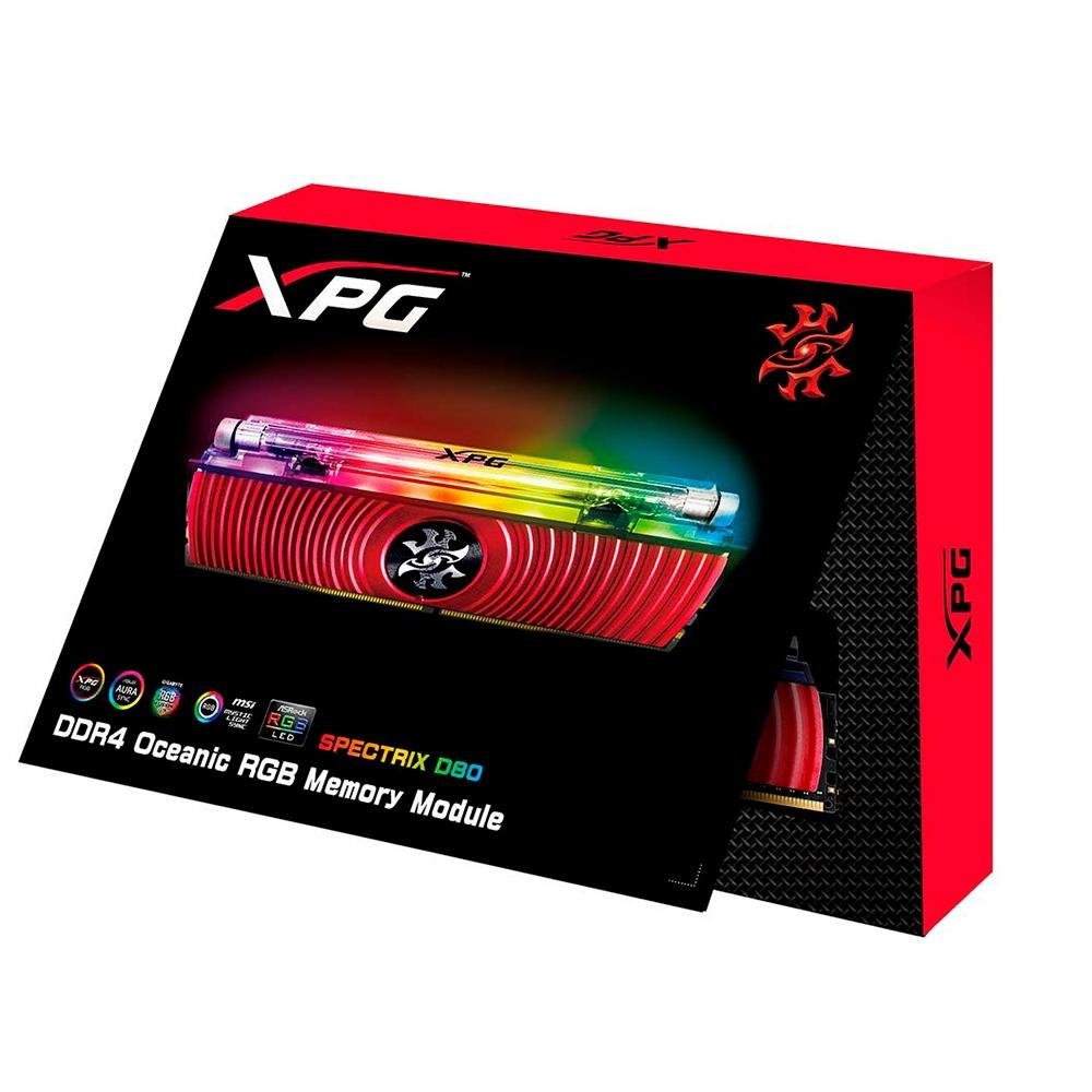 Memória XPG Spectrix D80, RGB, 8GB, 3200MHz, DDR4, CL16