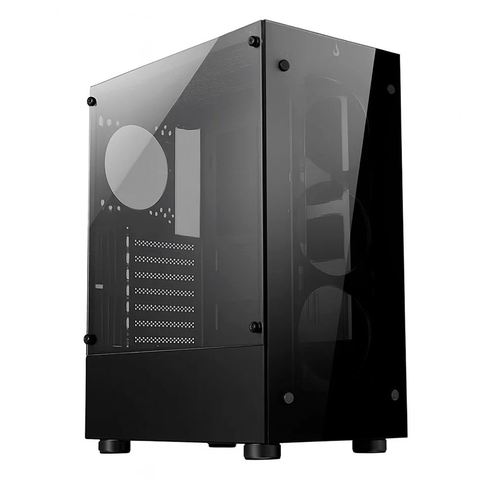 Gabinete Gamer Rise Mode Glass 06X, Mid Tower, ATX, Lateral em Vidro Fumê e Frontal em Vidro Temperado, Sem FANs, Preto + Ventoinha Rise Mode Galaxy Motherboard, 120mm, RGB, Preto Gabinete Gamer Rise Mode Glass 06X, Mid Tower, ATX, Lateral em Vidro Fumê e Frontal em Vidro Temperado, Sem FANs, Preto + Ventoinha Rise Mode Galaxy Motherboard, 120mm, RGB, Preto