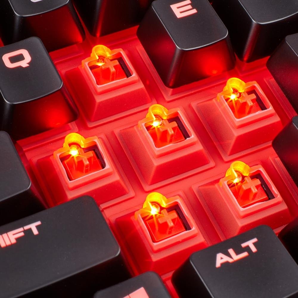 Teclado Mecânico Gamer Corsair K68, LED Vermelho, Switch Cherry MX