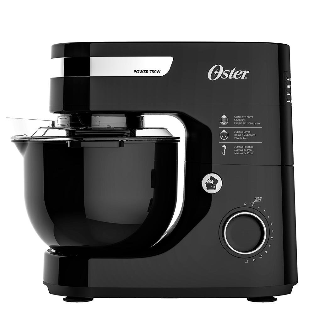 Batedeira Planetária Oster, 12 Velocidades, 750W, 220V, Preta - OBAT610-220 Batedeira Planetária Oster, 12 Velocidades, 750W, 220V, Preta - OBAT610-220