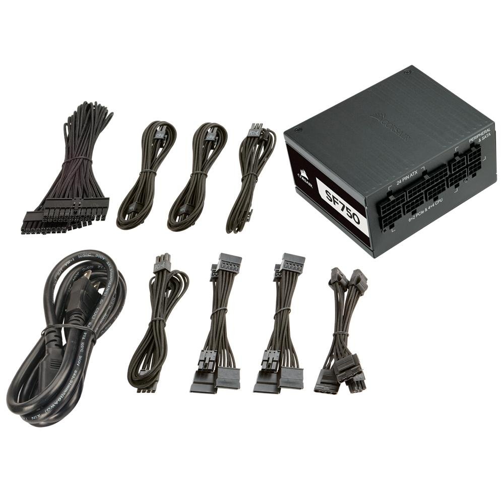 Corsair SF750 750W SFX電源 プラチナ Fonte Corsair SF750, 750W, 80 Plus Platinum, Modular - CP-9020186