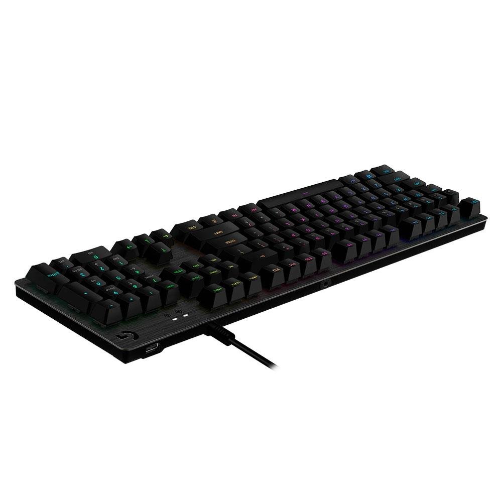 Teclado Mecânico Gamer Logitech G512 Carbon com Layout ABNT2, RGB LIGHTSYNC, USB Passthrough, Switch Exclusivo GX Brown - 920-009400 Teclado Mecânico Gamer Logitech G512 Carbon com Layout ABNT2, RGB LIGHTSYNC, USB Passthrough, Switch Exclusivo GX Brown - 920-009400