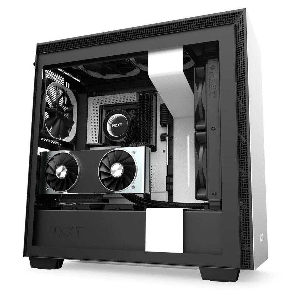 Gabinete Gamer NZXT H710i, Mid Tower, RGB, com FAN, Lateral em Vidro, Branco - CA-H710I-W1 Gabinete Gamer NZXT H710i, Mid Tower, RGB, com FAN, Lateral em Vidro, Branco - CA-H710I-W1