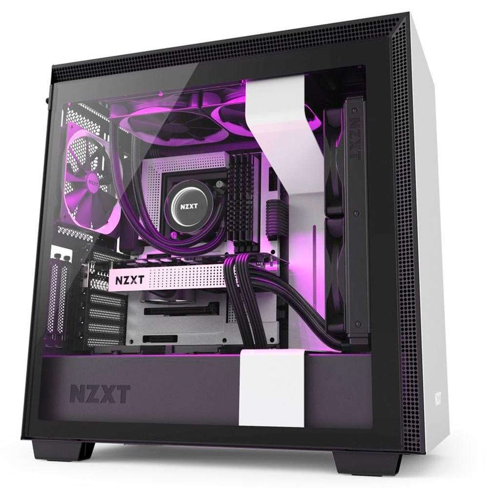 Gabinete Gamer NZXT H710i, Mid Tower, RGB, com FAN, Lateral em Vidro, Branco - CA-H710I-W1 Gabinete Gamer NZXT H710i, Mid Tower, RGB, com FAN, Lateral em Vidro, Branco - CA-H710I-W1