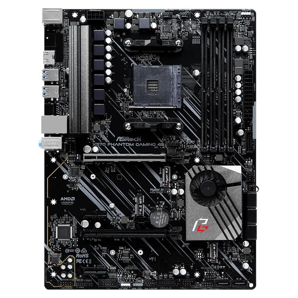 マザーボードASROCK X570 Phantom Gaming 4 Placa Mãe ASRock X570 Phantom Gaming 4S, AMD AM4, ATX, DDR4 | KaBuM!
