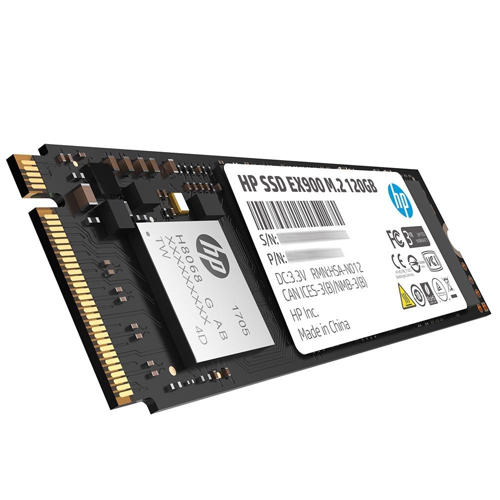 SSD 120 GB HP EX900, M.2, PCIe, NVMe, Leitura: 1900MB/s e Gravação