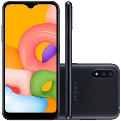 Smartphone Samsung Galaxy A01, 32GB, 13MP, Octa-Core, Tela 5.7´, Preto - SM-A015MZKSZTO Menor preço em Smartphone Samsung Galaxy A01, 32GB, 13MP, Octa-Core, Tela 5.7´, Preto - SM-A015MZKSZTO
