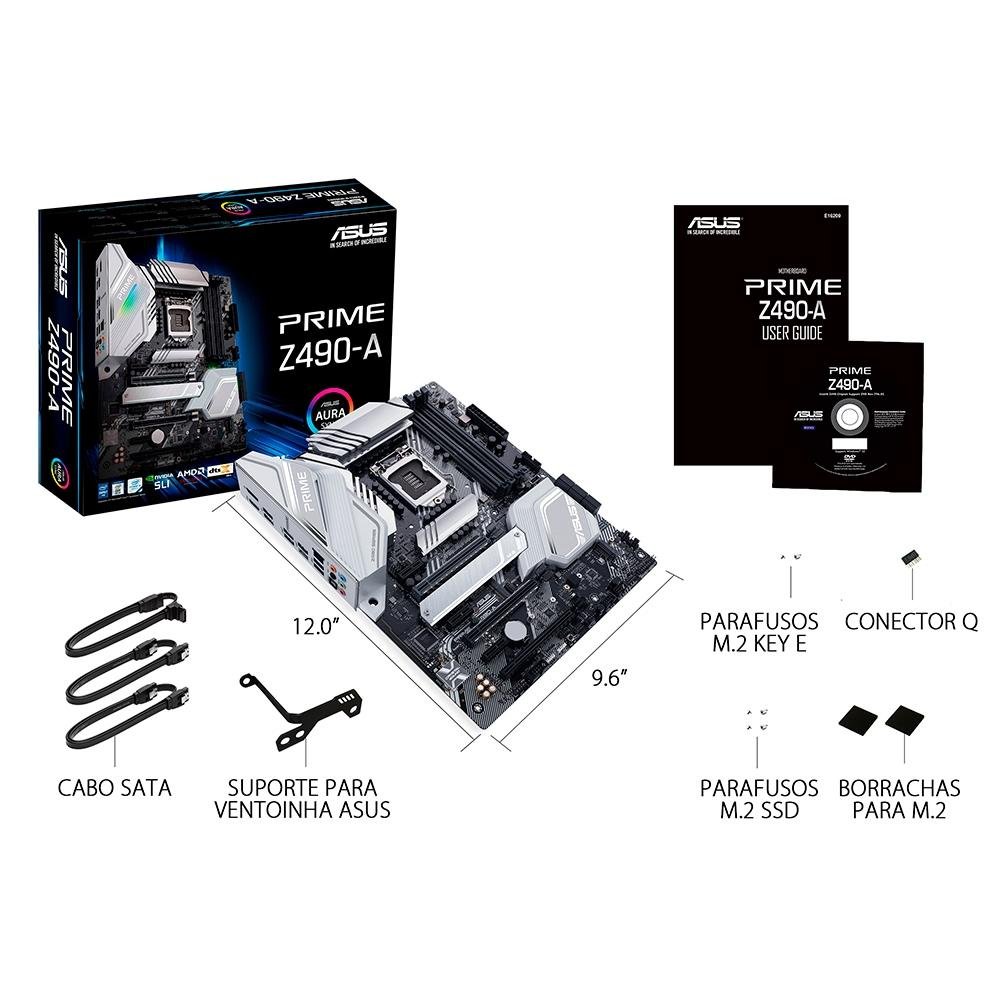 ASUS PRIME Z490-A マザーボード Placa Mãe Asus Prime Z490-A, Intel LGA 1200, ATX, DDR4 | KaBuM!