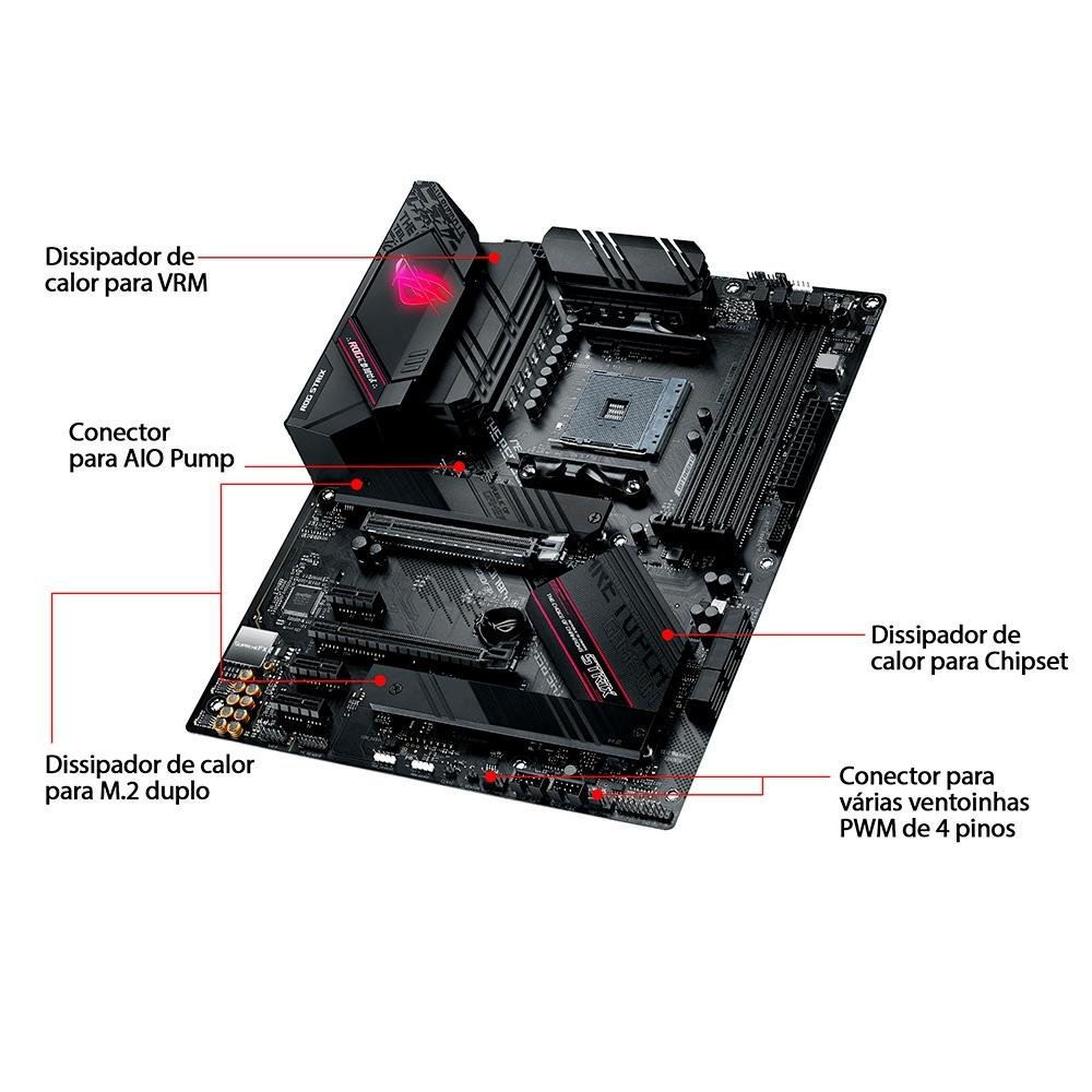 Placa Mãe Asus ROG Strix B550-F Gaming Wi-Fi, AMD AM4, ATX, DDR4