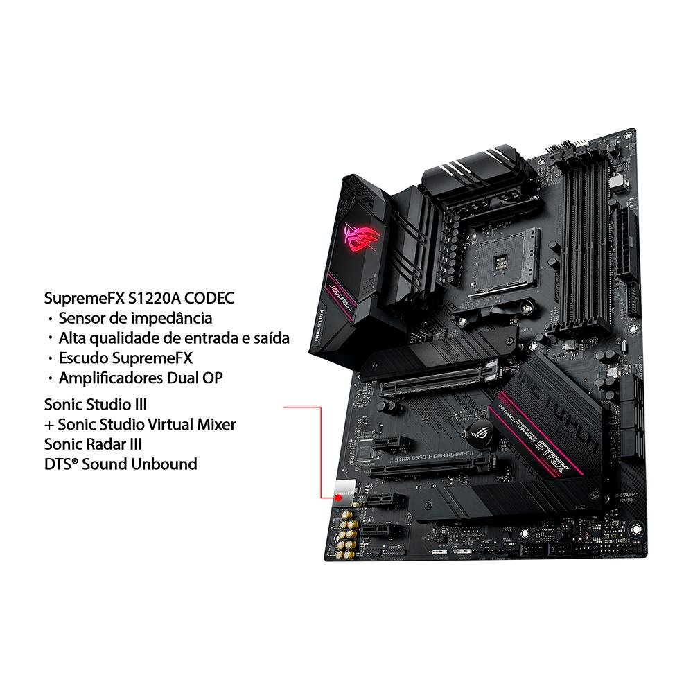 Placa Mãe Asus ROG Strix B550-F Gaming Wi-Fi, AMD AM4, ATX, DDR4
