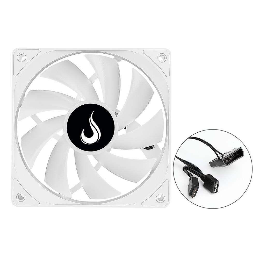 Ventoinha Rise Mode Motherboard Frost 12v, 120mm, RGB, Branco - RM-MB-02-12V Ventoinha Rise Mode Motherboard Frost 12v, 120mm, RGB, Branco - RM-MB-02-12V